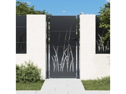 Vidaxl Portão De Jardim Antracite 100x175 Cm Aço Design Grama