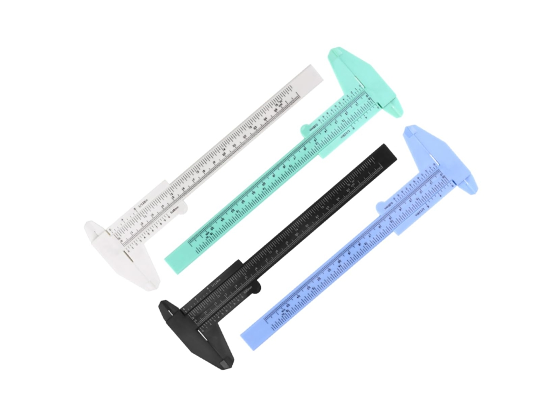 Paquímetro Vernier Mini De Plástico, 4 Peças, Medidor 150mm