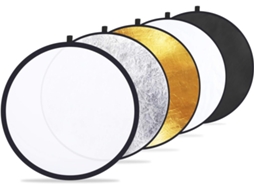 Lurelia Refletor Fotográfico 5 Em 1 Dobrável Portátil Para Live Dourado Branco