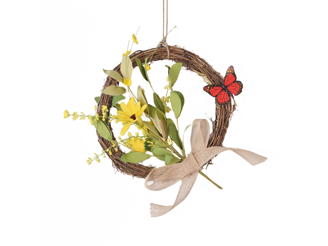 Coroa de rattan para decoração de casamento, casa ou festa, eva, pequena margarida LAXISCREED