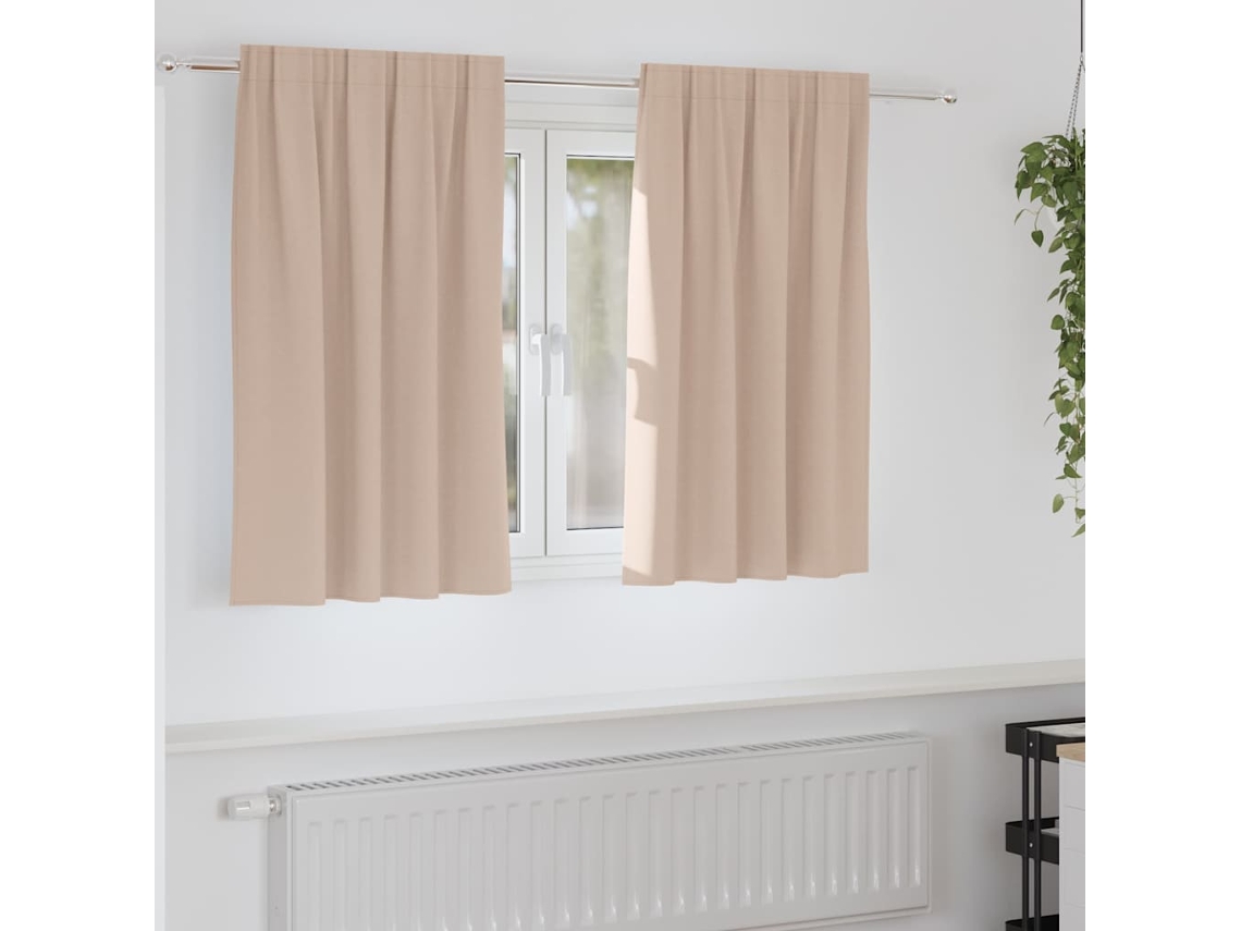 Vidaxl Cortinas Blackout Com Argolas 2 Unid. Cinzento-acastanhado