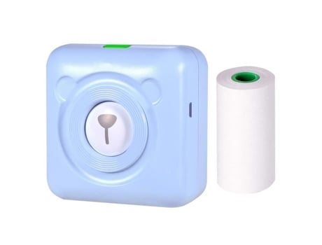 Mini impressora térmica sem fio USB 203DPI de bolso dispositivo fabricante de etiquetas fotográficas móveis azul azul RUNFON