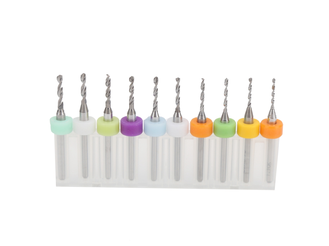10pcs Conjunto De Brocas Micro De Liga Dura Para Placa De Circuito 1.1‑2mm
