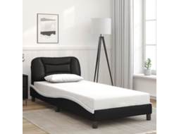 Vidaxl Estrutura De Cama Sem Colchão Hvar Couro Artificial Preto E Branco