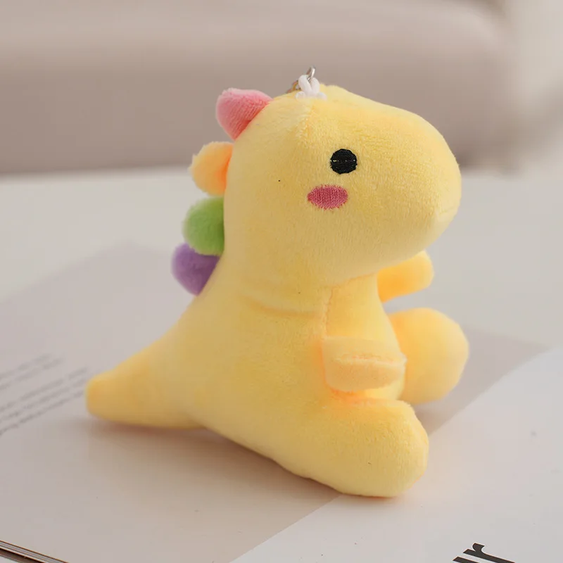 Chaveiro de Pelúcia de Dinossauro Colorido de 12 Cm MDUG (amarelo)