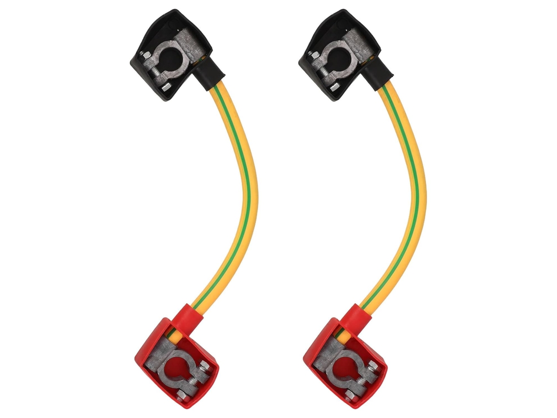 Conjunto de 2 conectores terminais para cabos de bateria de carro com transferência positiva.