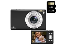 Câmera Digital Compacta Dc402af 48mp 4k, 2,8 Polegadas, Tecido, 32 Gb, Preta,