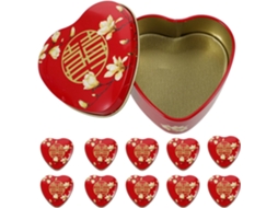 Ipetboom Conjunto De 12-caixas Em Formato Coração, Caixas De Doces Lata Para Lembrancinhas Casamento, Caixas De Presente