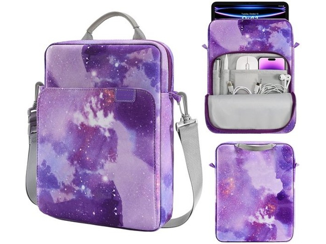 Tablet-hoes 12,9 Polegadas - Mochila Portátil - Céu Estrelado Roxo - Apropriado Para Ipad Pro E Galaxy Tab - Ideal Para Viagens
