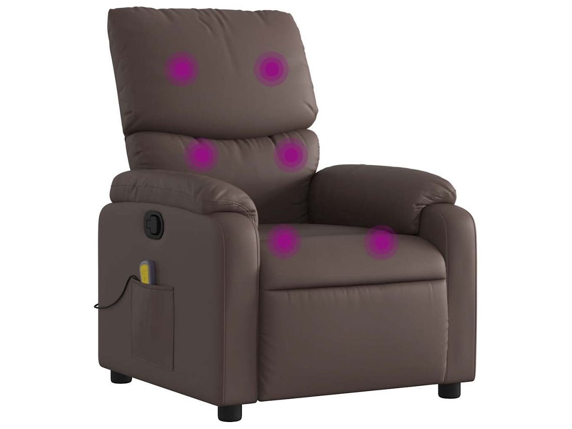Massage Recliner Chair, Massage Recliner Chairs Vidaxl Marrom Couro Artificial