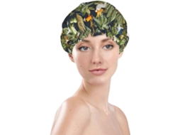 Touca De Banho Feminina, Reutilizável, Impermeável, Dupla Camada, Com Elástico, Ideal Para Cabelos Longos, Com Estampa