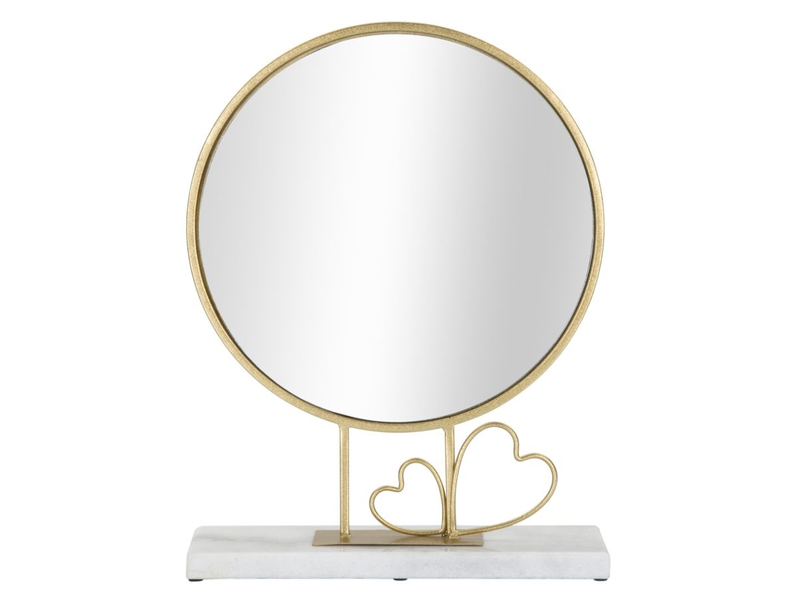 Espelho De Mesa Coração Cm 30x9x39,5 Unico / Ouro Mármore