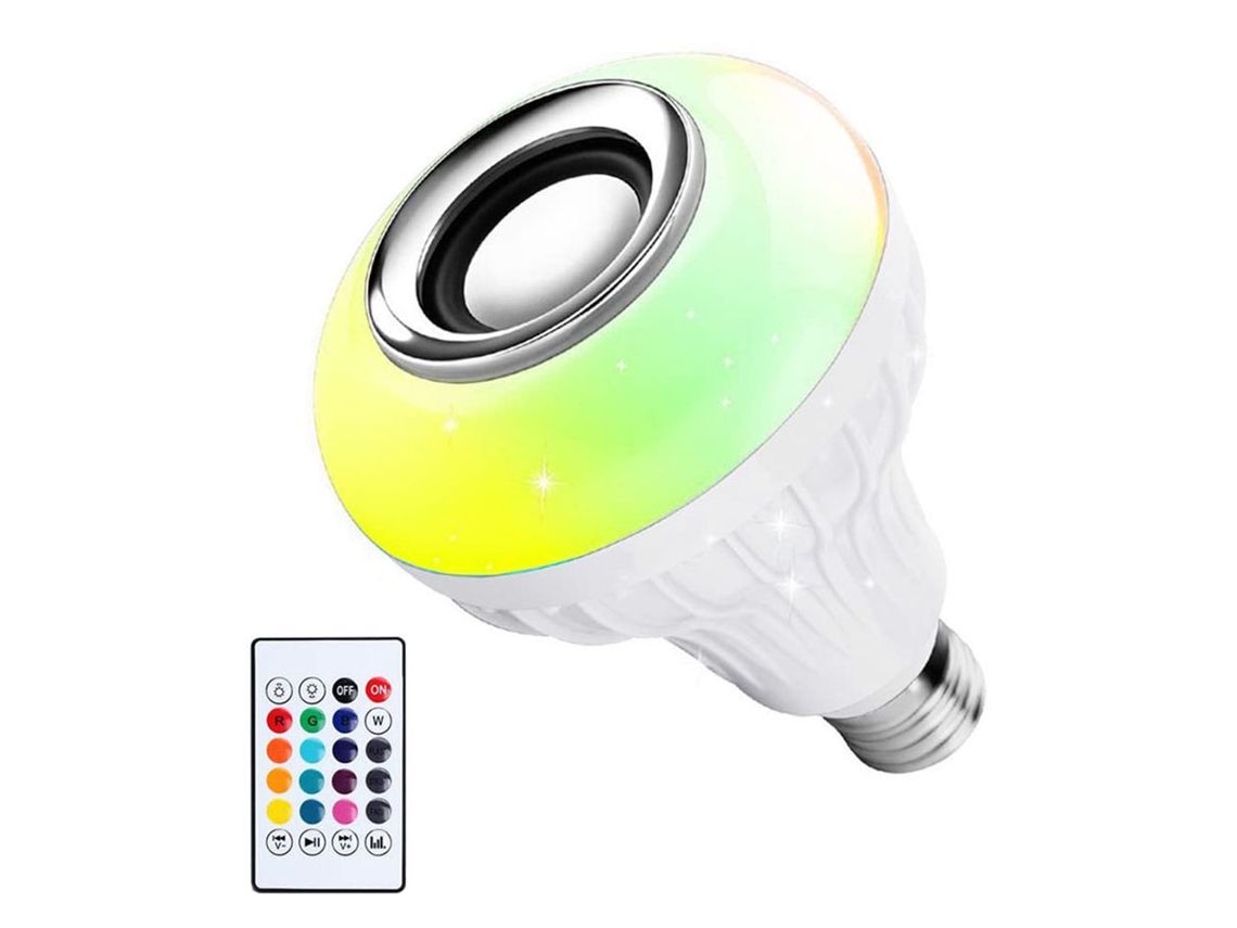 Rebe-bombilla Led Rgb Com Bluetooth E Controle Remoto Para Música, Festa, Lar, Quarto E Bar