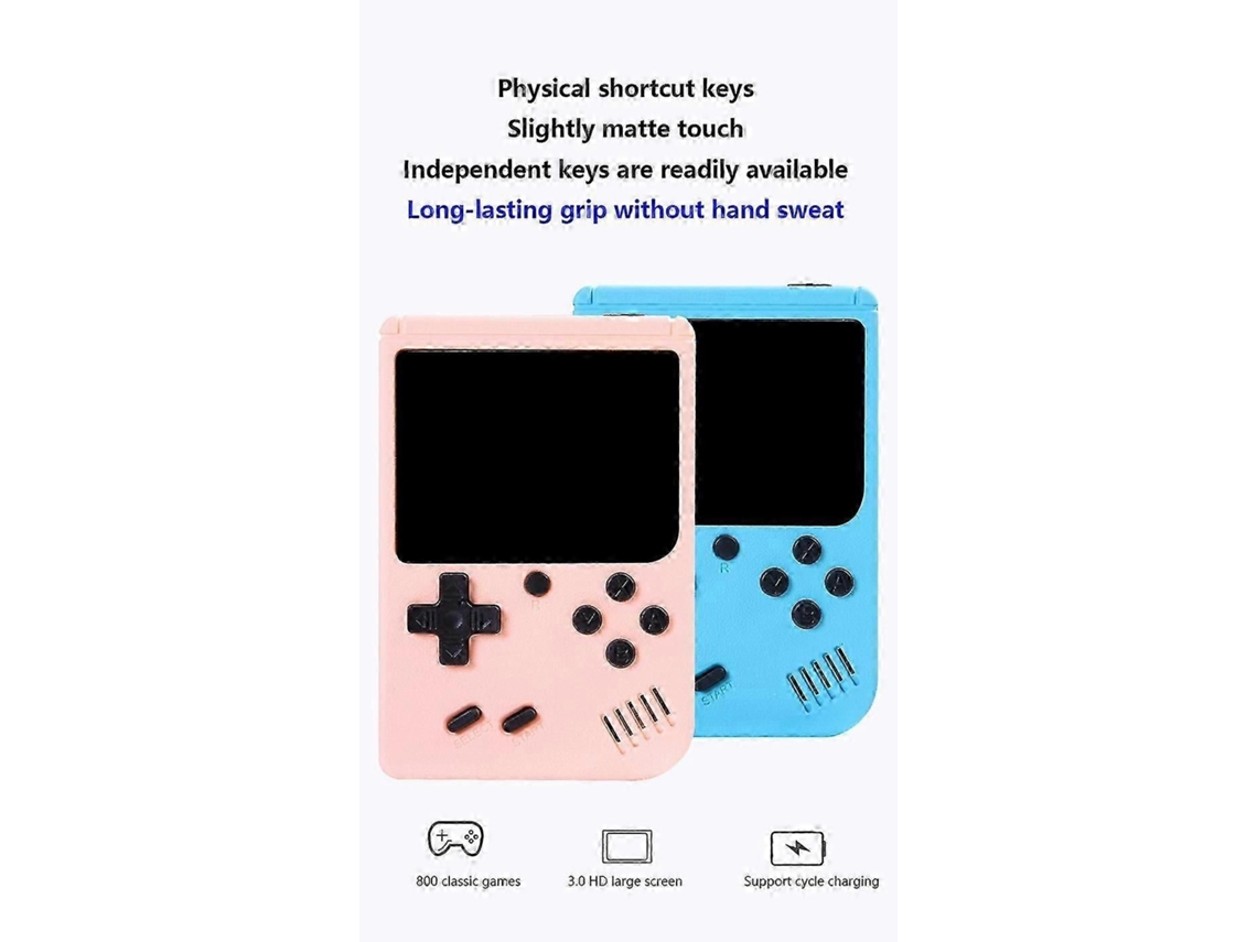 um Azul Retro Jogos Clássicos Infantis Portátil Pequeno Console de com 500 Carregamento Pode Ser Conec Tado À Tv GOKOCO