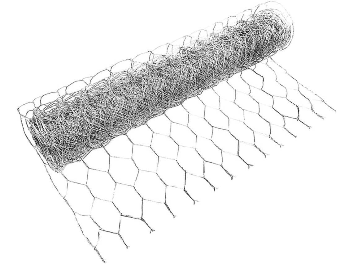 Tela Metálica Hexagonal Galvanizada, Leve E Portátil, Pode Ser Cortada.