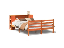 Cama com Estante Sem Colchão 150x200 Cm Pinho Maciço MAISON EXCLUSIVE