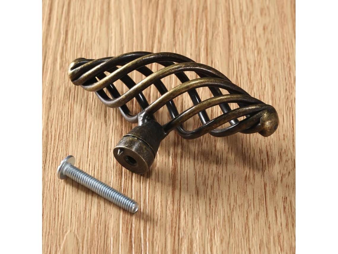 Puxador Espiral Vintage Em Latão Para Gavetas, Armários De Cozinha, Portas De Guarda Roupas, 70x 37mm