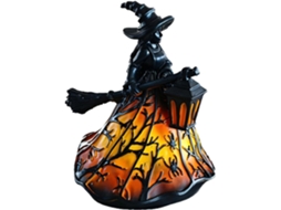Abajur De Mesa Bruxa Halloween Feito Resina Usb