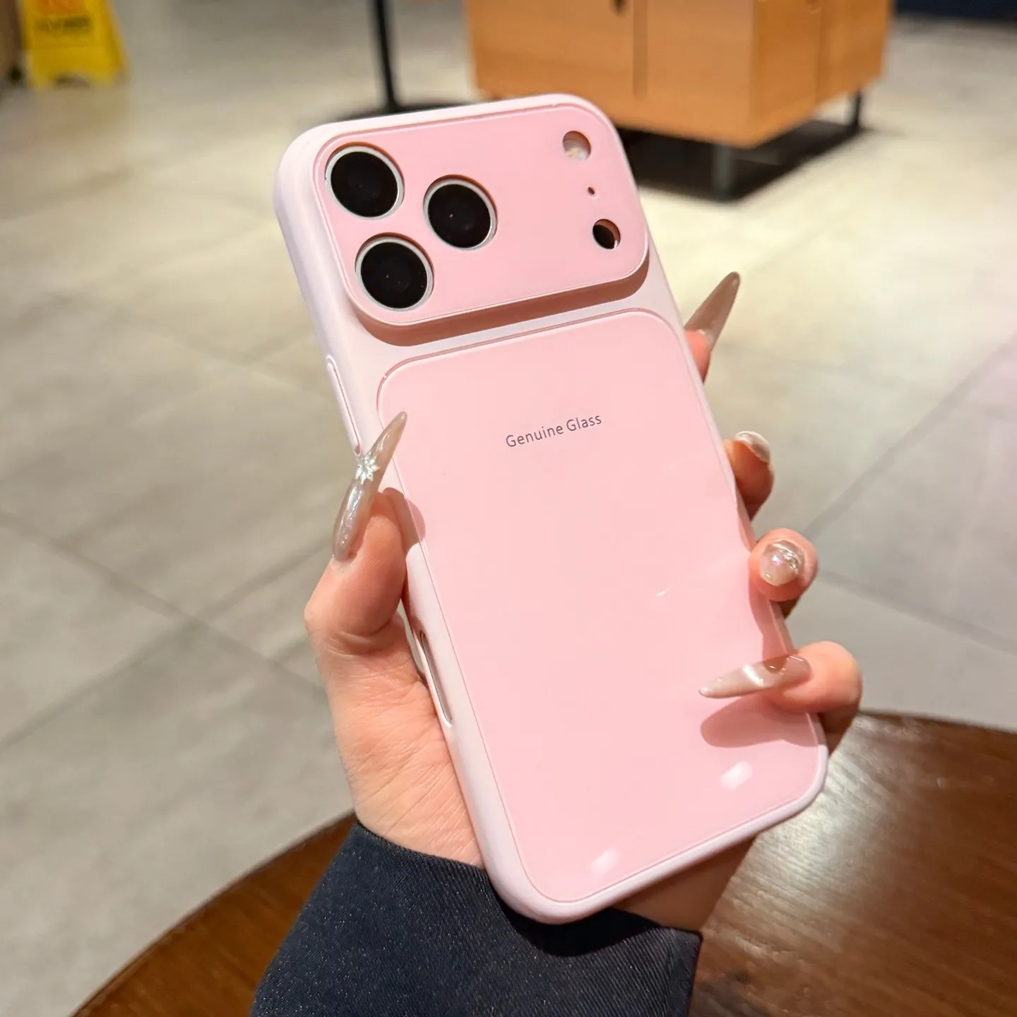Capa Rígida Brilhante De Vidro Temperado (rosa Para Iphone 14 Plus)