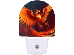 Luminária Noturna Led Phoenix Quarto, Banheiro E Corredor, Nas Cores Laranja E Vermelha, Com Sensor De Luz Led
