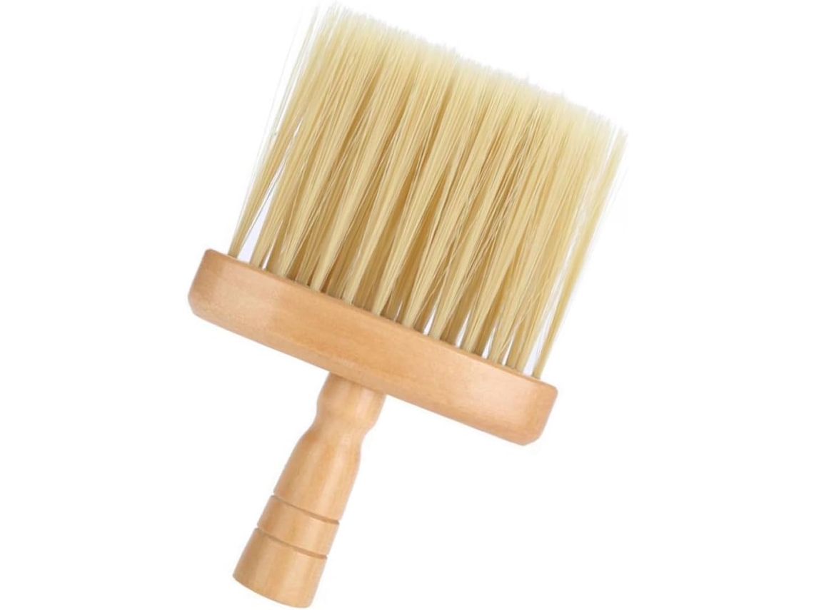 Escova De Cabelo Qualidade Profissional Com Cabo Madeira, Ideal Para Tirar O Pó E Limpar Pescoço, Para Uso Pessoal Ou