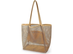 Bolsa de Verão Casual Bolsa Dobrável e Reutilizável para Compras, Piquenique, Piscina e Viagens Cáqui GOKOCO