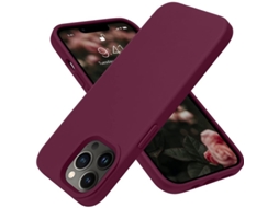 2026 capa Linjou para Iphone 13 Pro Max, Silicone Antichoque Fina e Delgada (vinho)