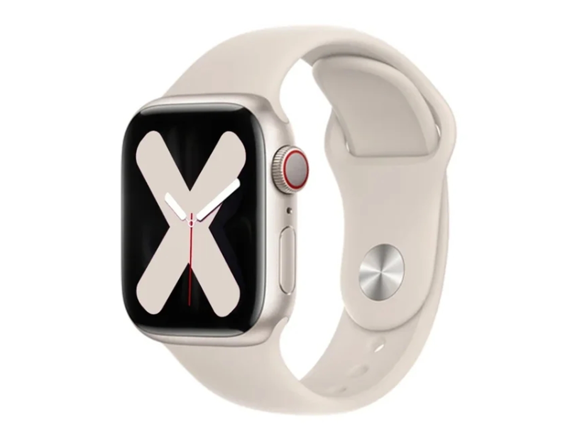 Pulseira de silicone creme Gift4me para Apple Watch SE 3 44 mm