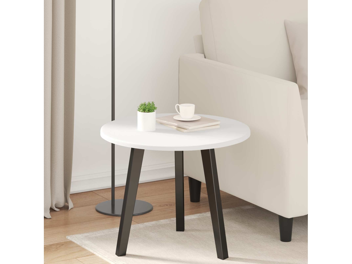 Vidaxl Tampo De Mesa Ø 50 X 1,5 Cm Redondo Derivados De Madeira Branco