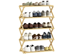 Sapateira de Bambu Dobrável 5 Níveis 60x29x88cm S/MARCA