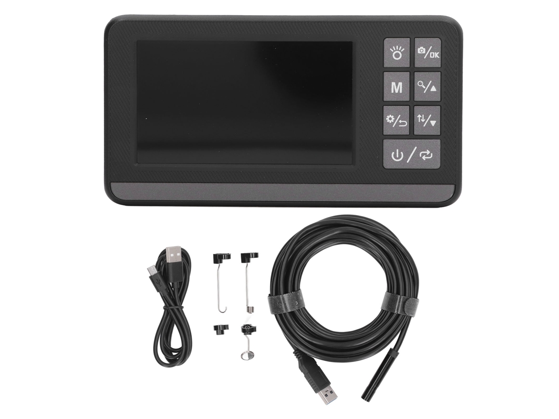 Endoscópio Câmera 4.3 Polegadas 1080p Hd 8 Led Ip67 Sonda 8mm 8m para Inspeção Industrial S/MARCA