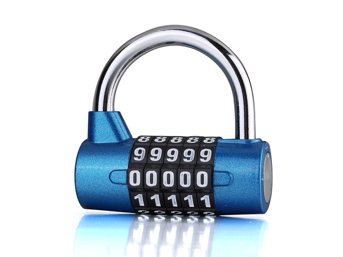 Cadeado Com Código De 5 Dígitos, Azul, Para Armários, Ginásio, Exterior, Portas E Portões