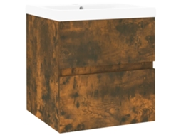 Sink Cabinet With Basin, Sink Cabinets With Basins Vidaxl Marrom Madeira Processada (41 X 38.5 X 45 Cm)