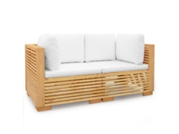 Maison Exclusive - Sofás De Canto Para Jardim Com Almofadões 2 Pcs Teca Maciça