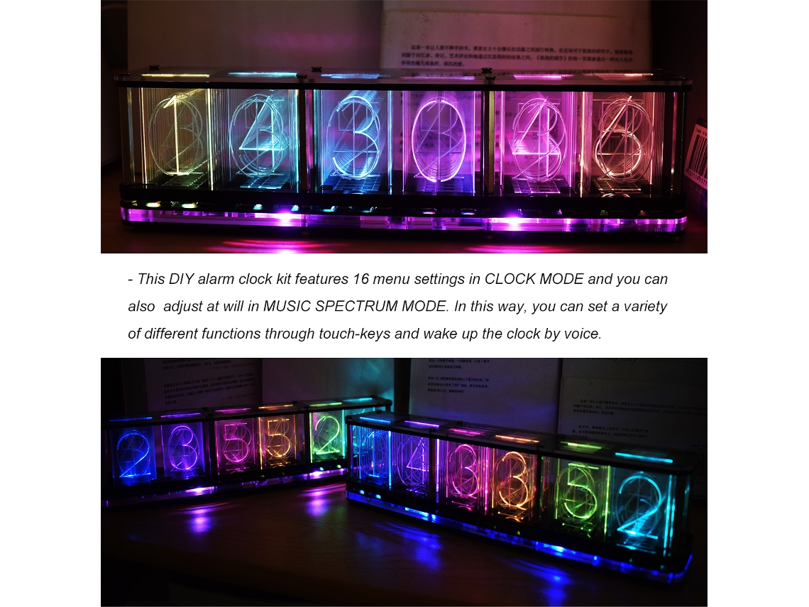 Kit Relógio Digital Led Com Alarme E Display 6 Dígitos