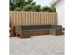 Vidaxl Conjunto De Sofás Para Exterior 7 Pcs Natural E Antracite