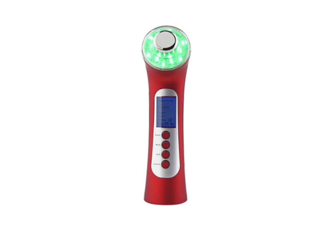 Dispositivo De Beleza Ultrassônico Led Máquina Facial De Alta Frequência Massageador Facial De 6 Modosvermelho Yunzii