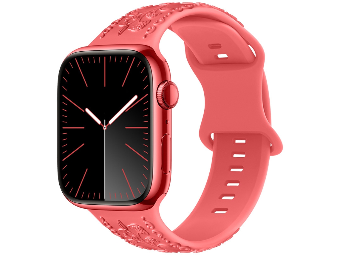 Bracelete Para Apple Watch 42/44/45/46/49mm Rosa Vermelha Cuich