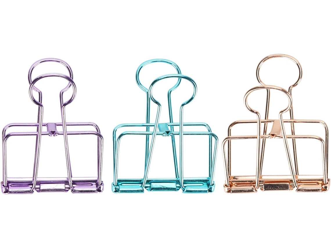 Clips Multicoloridos Yosoo Com Forte Textura Metálica, Design Limpo Para Documentos De Escritório E Estudo, Facilitam A