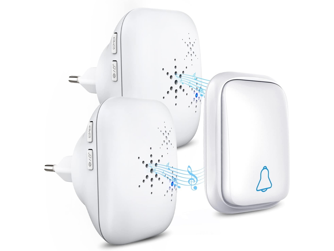 Campainha Sem Fio Para Uso Externo À Prova Dágua Com 2 Receptores, Zqkla Brilvibera