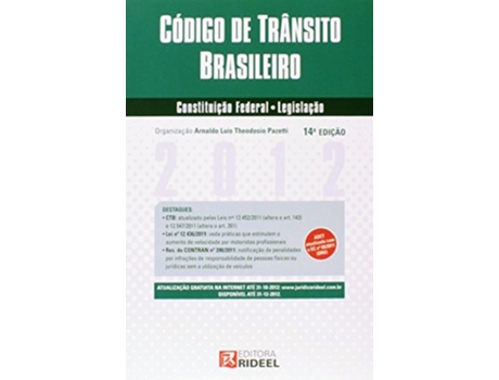 Livro Codigo De Transito Brasileiro Constituicao Fede01 De Arnaldo Luis Theodosio Pazetti (português Do Brasil)