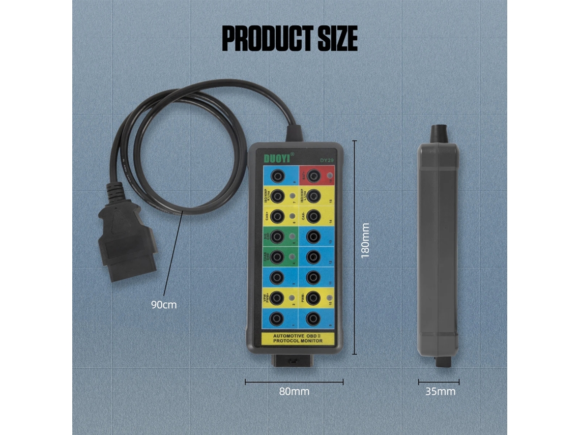 Can Bus Analyzer Breakout Box Obdii 16-pin Protocol Detector With Led