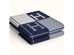 Cobertormanta Listrada Azul (imitação De Cashmere 800g) - 130x180cm