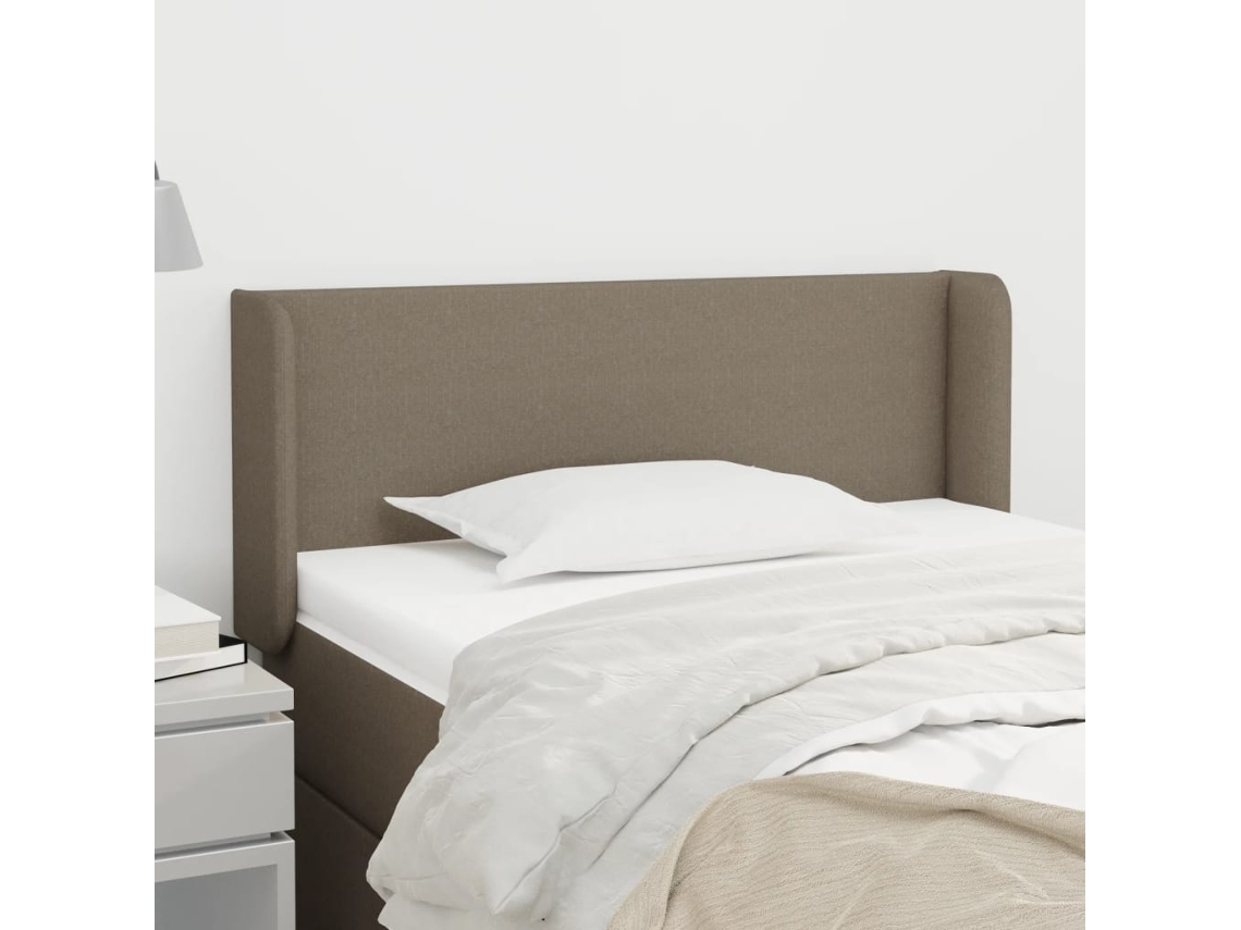 Vidaxl Cabeceira Cama Abas Tecido 83x16x78/88 Cm Cinzento-acastanhado