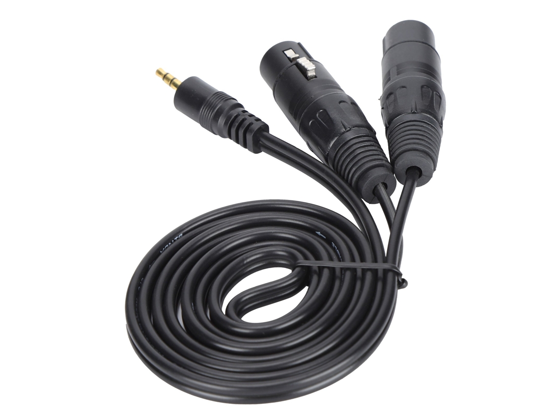 Aetheria cabo de Microfone 3.5mm para Dual Xlr Fêmea 1.5m com Design Anti ruído Pvc Durável