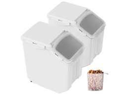 Carrinho De Ingredientes Succebuy 2x15l Recipiente De Armazenamento Com Tampa Inclinada, Branco