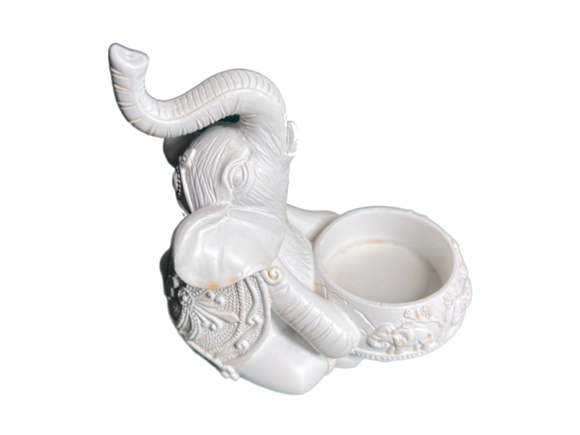 Suporte de Vela Elefante Resina Decorativo Estátua Durável