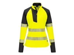 Moletom Pw3 De Alta Visibilidade Com Zíper 1/4 Para Mulheres / Laranja Preto / M Portwest