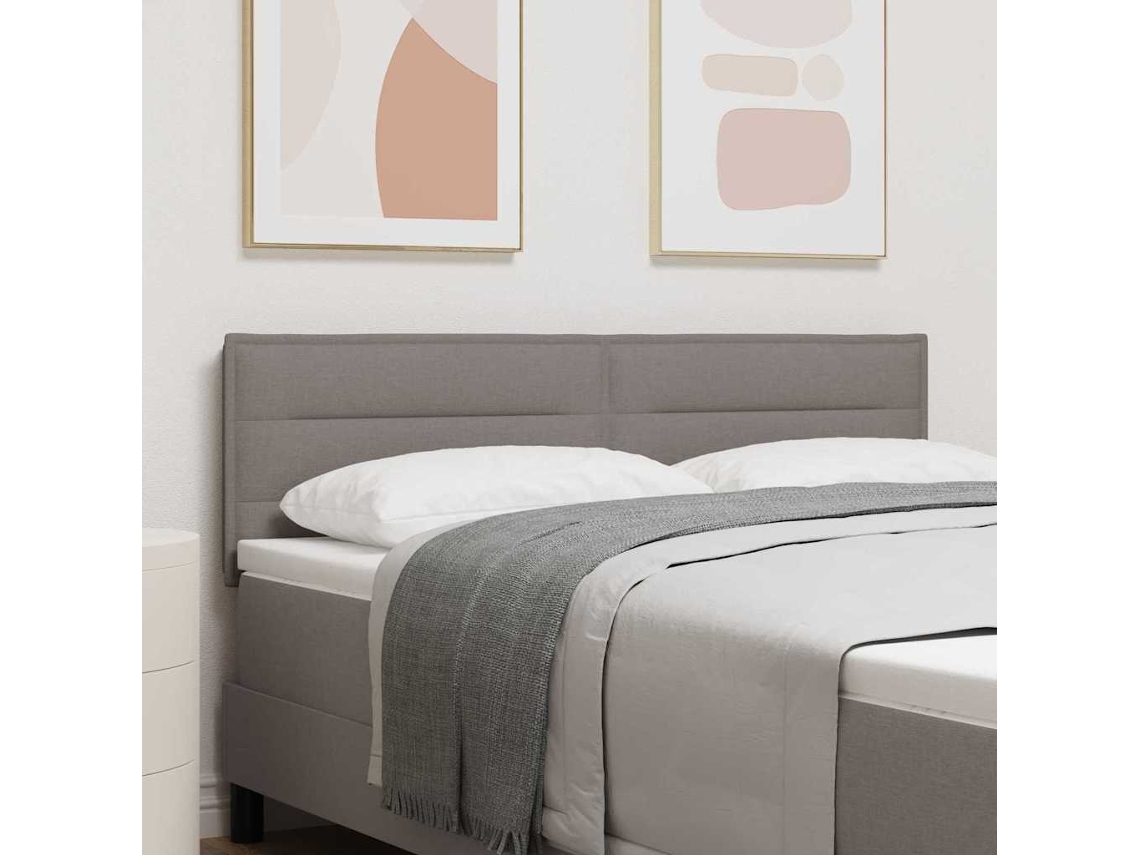 Vidaxl Cabeceira Led Com Fitas Led Cinzento-acastanhado 144 Cm Tecido