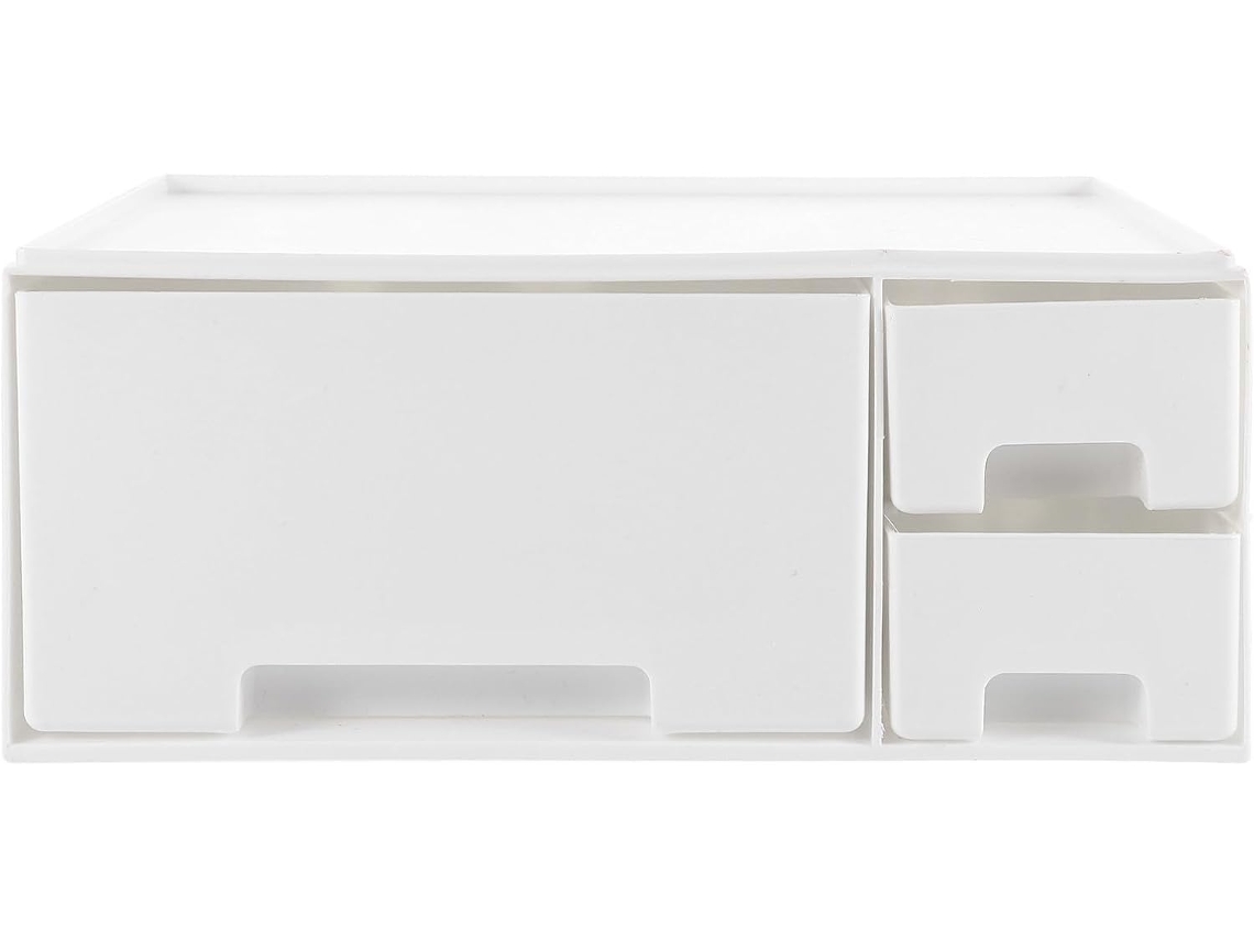 Suporte Para Tablet Em Abs Branco Com Gaveta De Armazenamento E Prateleira.